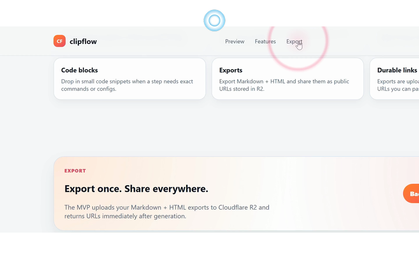 Click Export screenshot